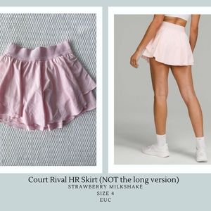 Lululemon Court Rival HR Skirt Strawberry Milkshake